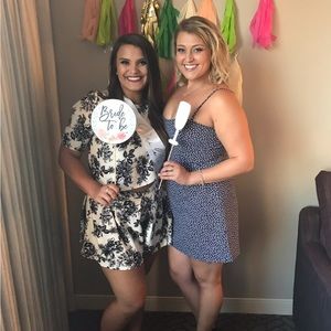 Blue Floral French Connection Mini Dress With Sweetheart Neckline US Size 12, XL